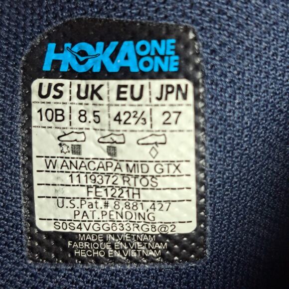 Hoka One Anacapa Mid GTX Hiking Boots Women's Sz 10 B Real Teal Outer Space (VGC - Picture 9 of 9